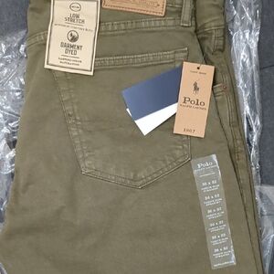 Ralph Lauren Olive Slim Straight Jeans